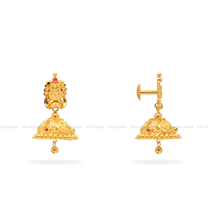 Gold Jhumka Earrings