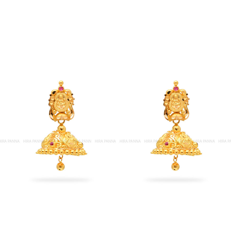 Gold Jhumka Earrings