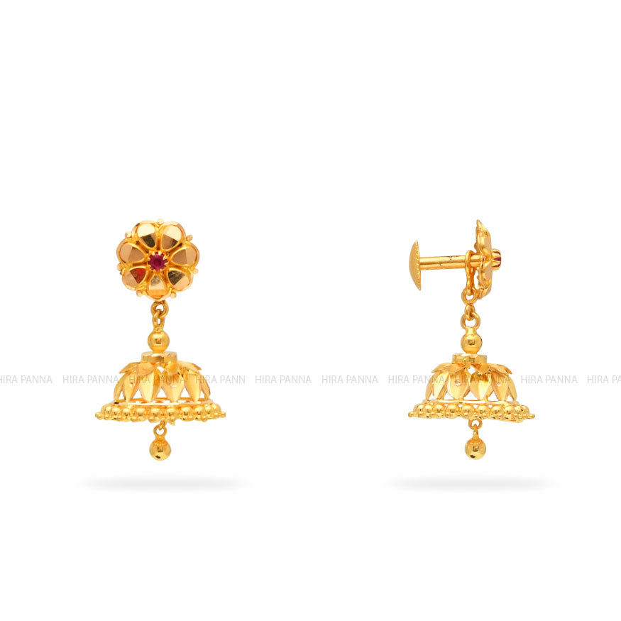 Gold Jhumka Earrings