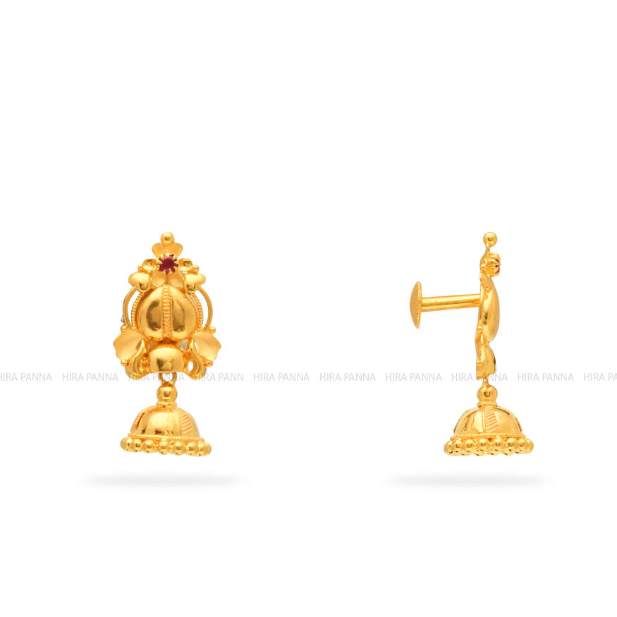 Gold Jhumka Earrings