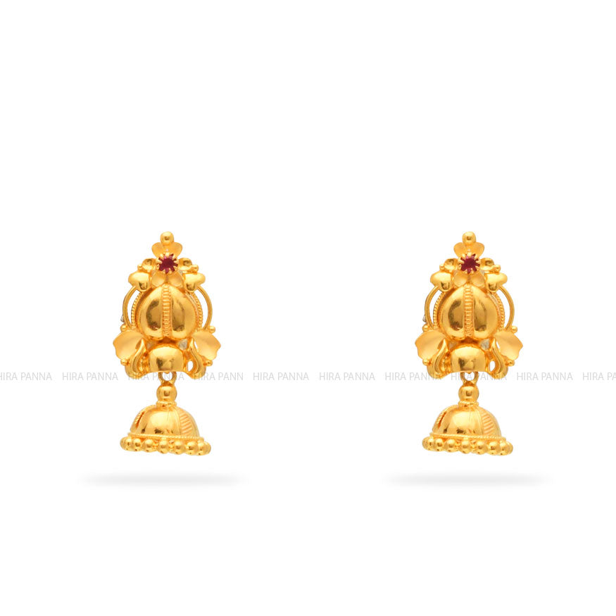 Gold Jhumka Earrings