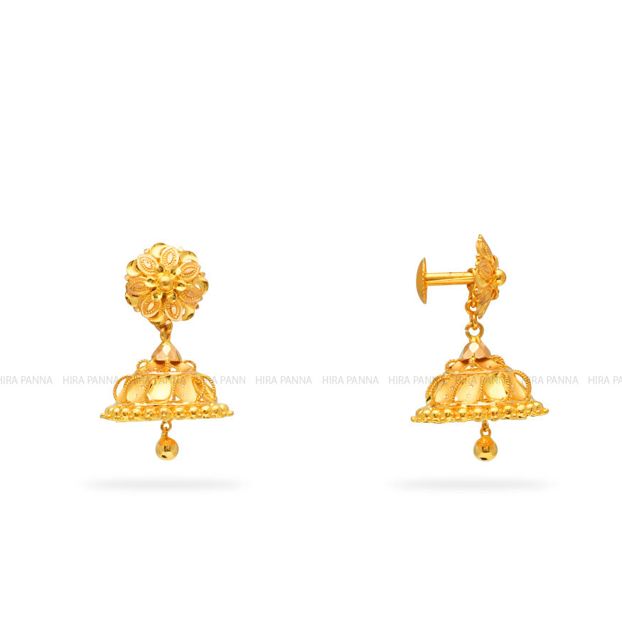 Gold Jhumka Earrings