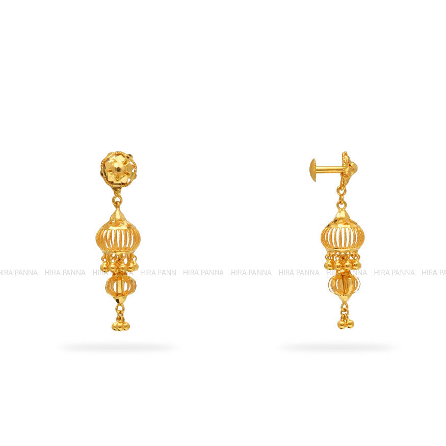 Gold Jhumka Earrings