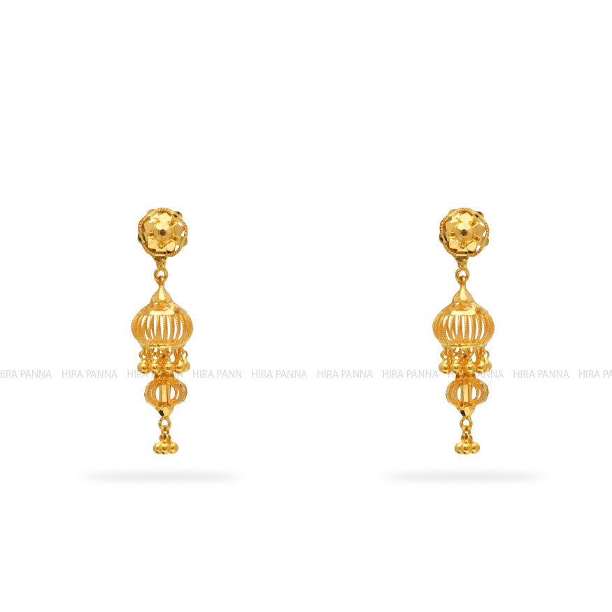 Gold Jhumka Earrings