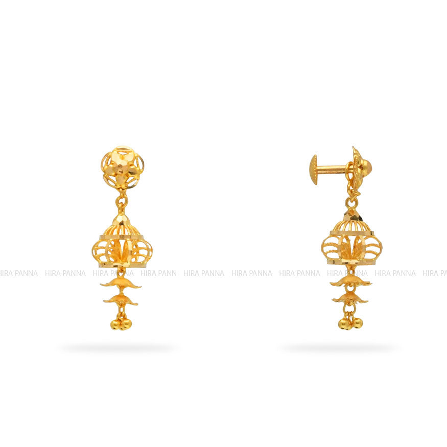 Gold Jhumka Earrings