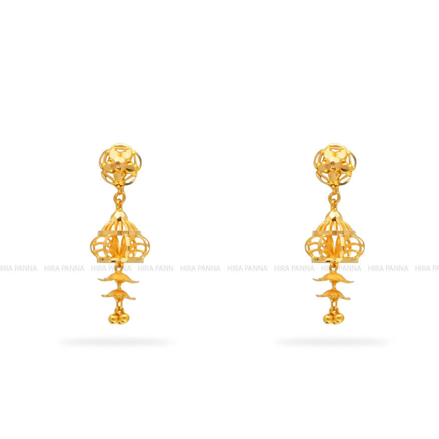 Gold Jhumka Earrings