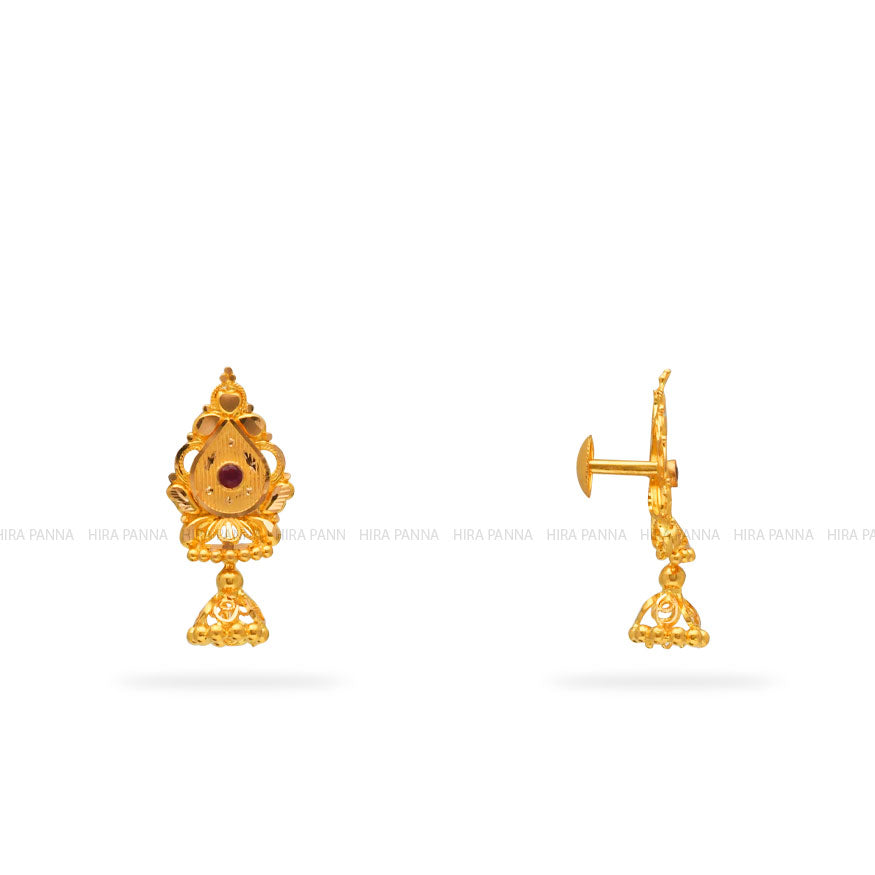 Gold Jhumka Earrings