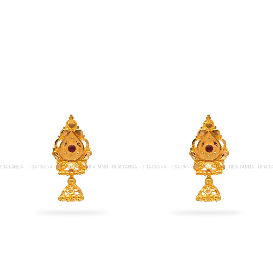 Gold Jhumka Earrings