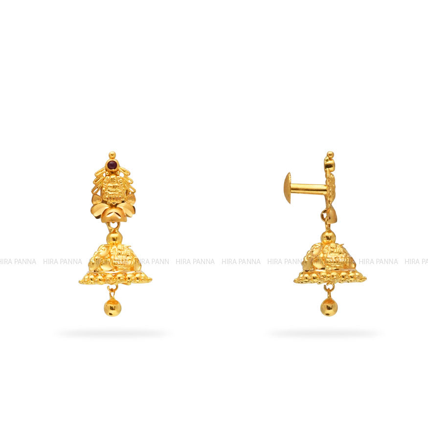 Gold Jhumka Earrings