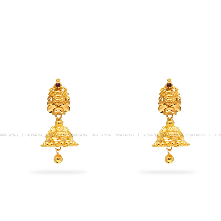 Gold Jhumka Earrings