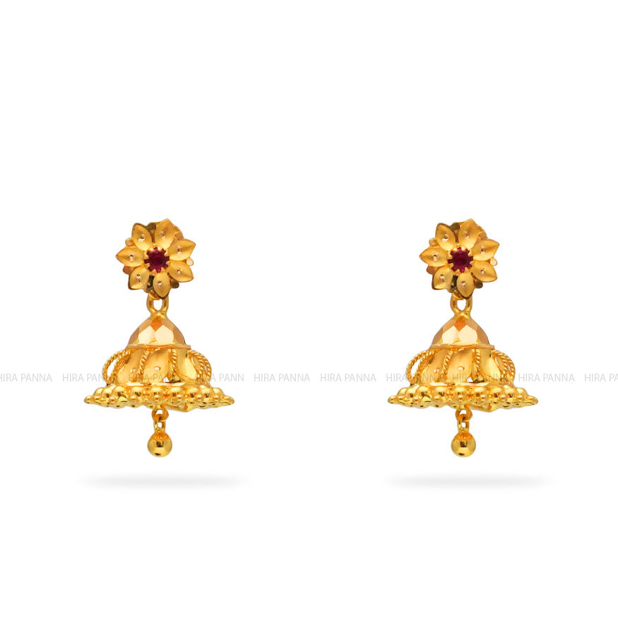 Gold Jhumka Earrings