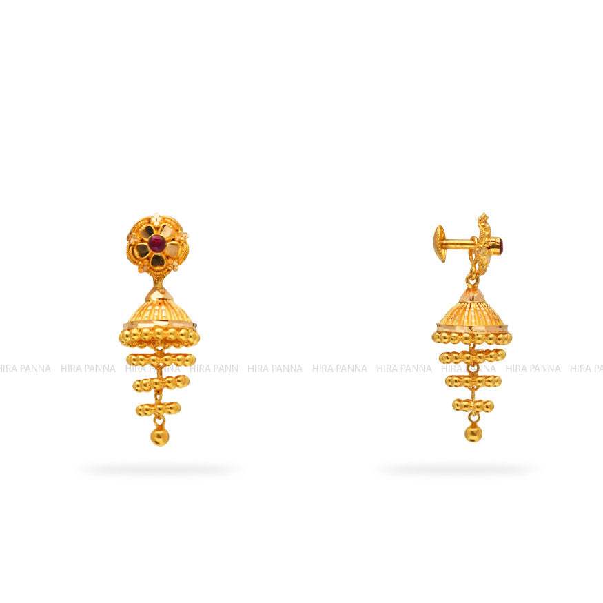 Gold Jhumka Earrings