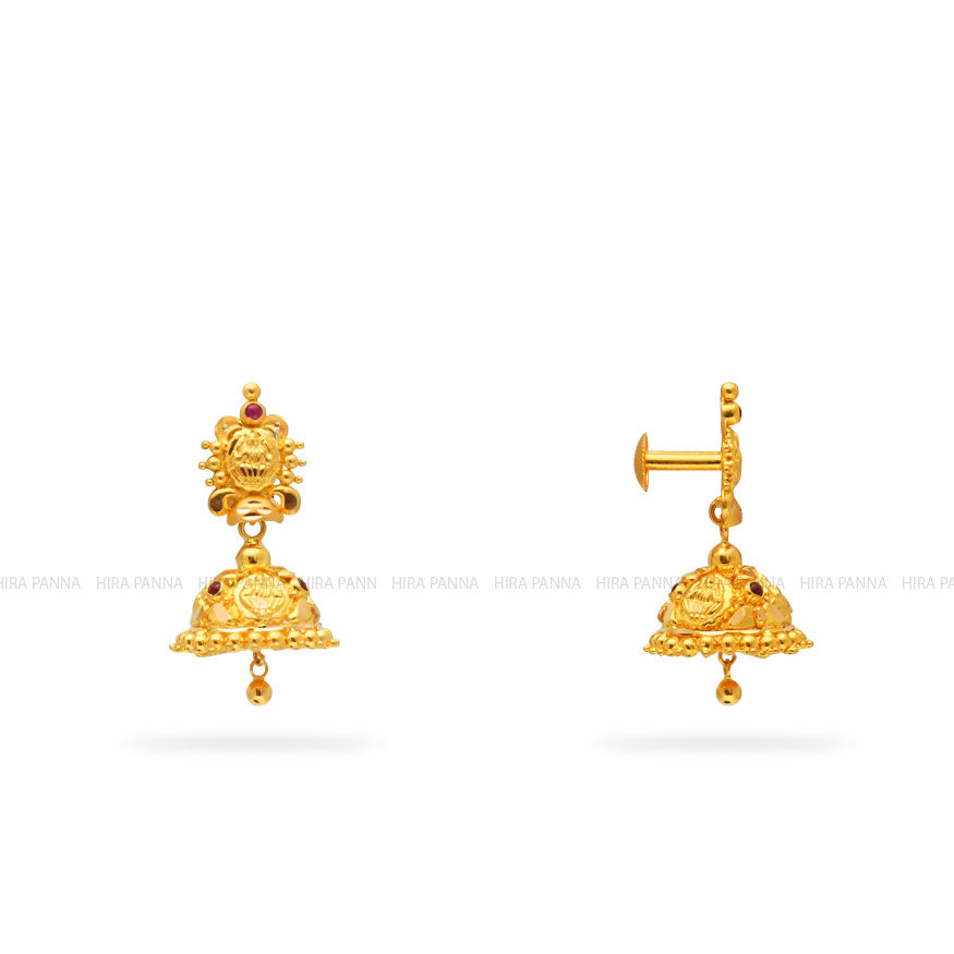 Gold Jhumka Earrings