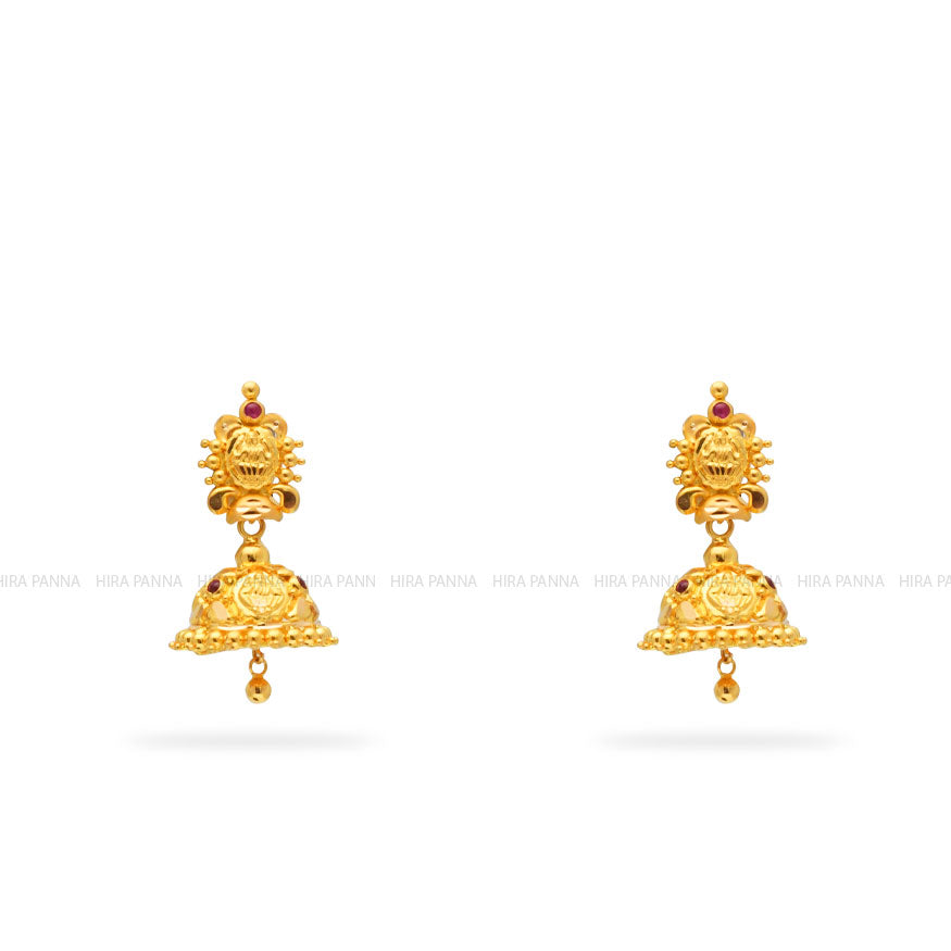 Gold Jhumka Earrings