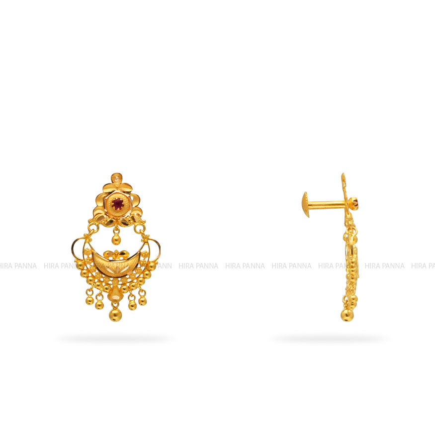 Gold Chandbali Earrings