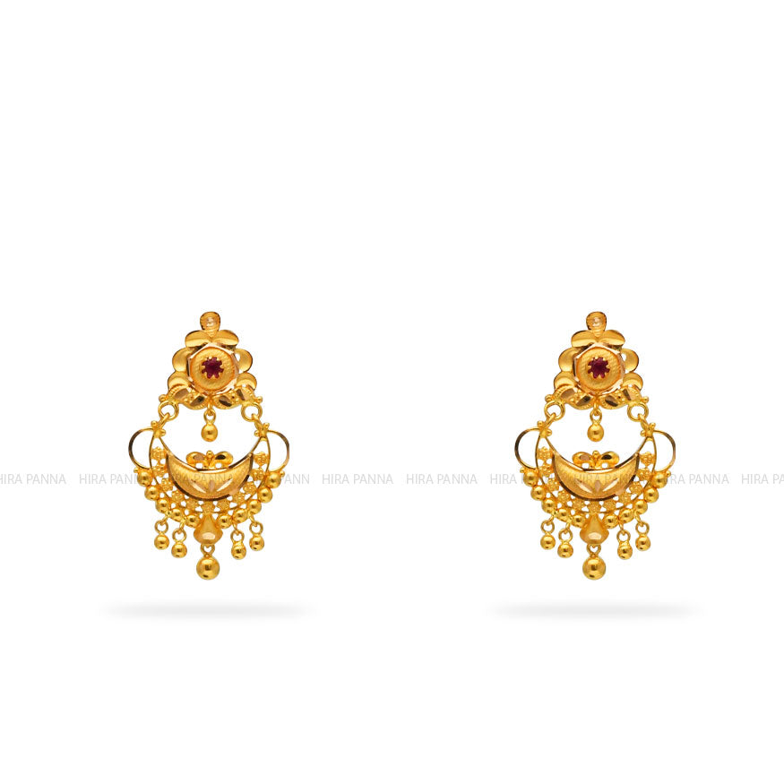 Gold Chandbali Earrings