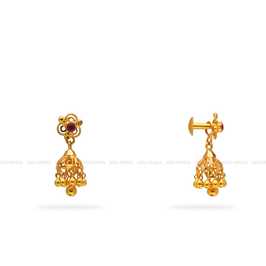 Gold Jhumka Earrings