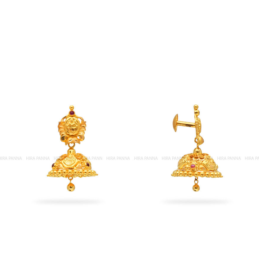 Gold Jhumka Earrings