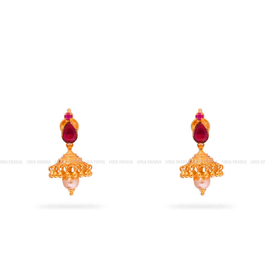 Gold Jhumka Earrings