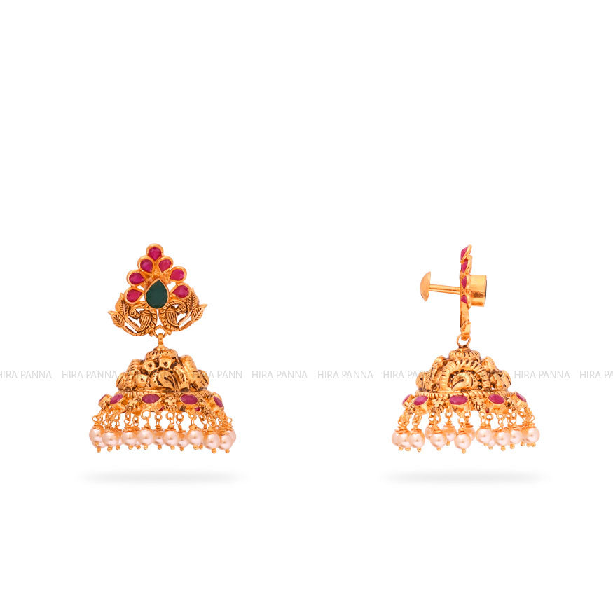 Gold Jhumka Earrings