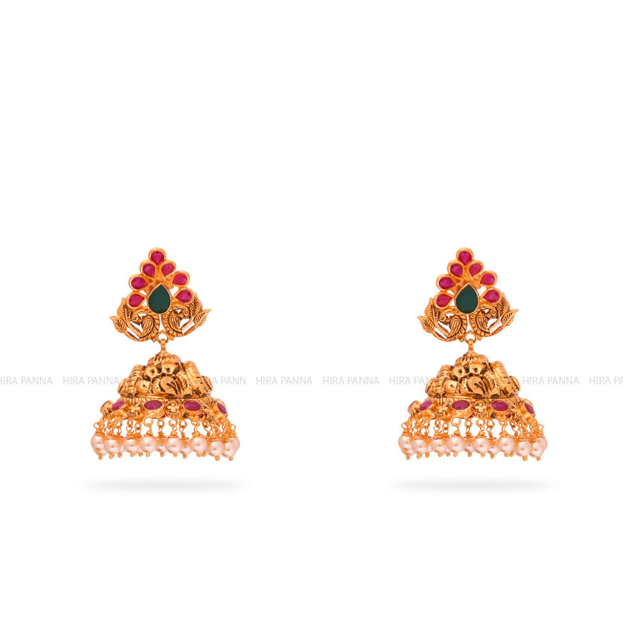 Gold Jhumka Earrings