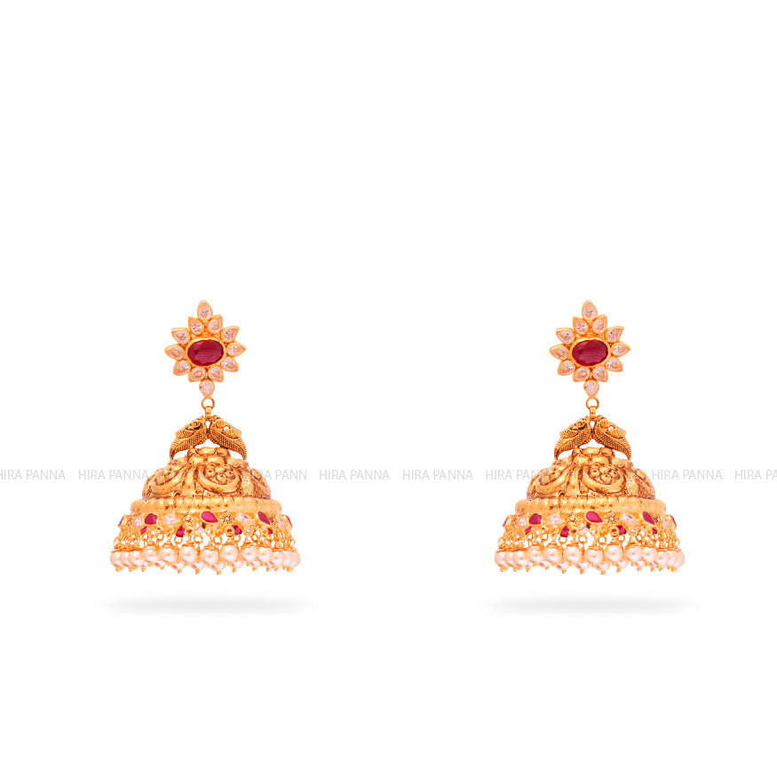 Gold Jhumka Earrings