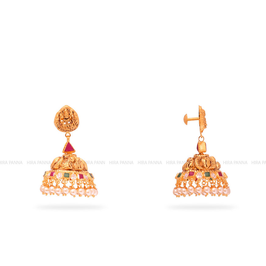 Gold Jhumka Earrings