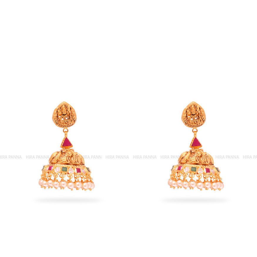 Gold Jhumka Earrings