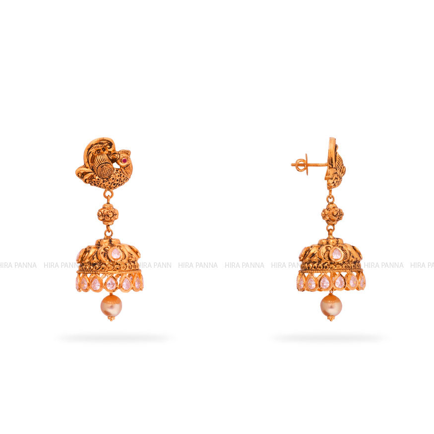 Gold Jhumka Earrings