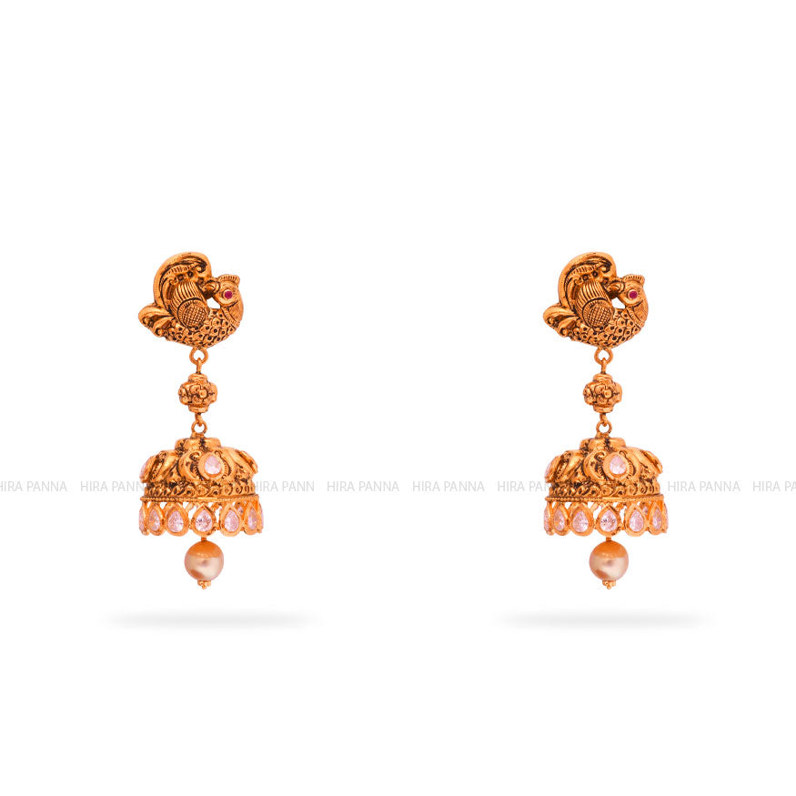 Gold Jhumka Earrings