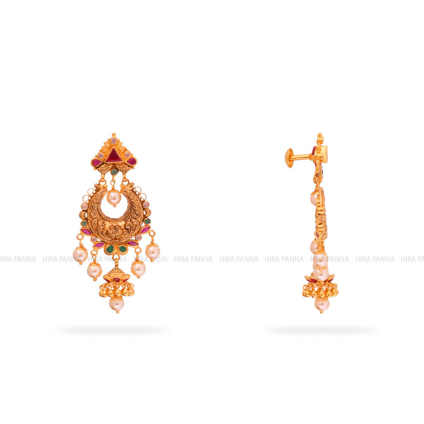 Gold Chandbali Earrings