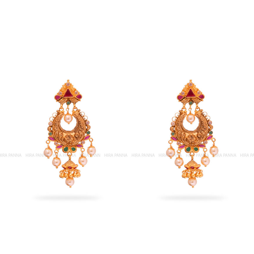 Gold Chandbali Earrings