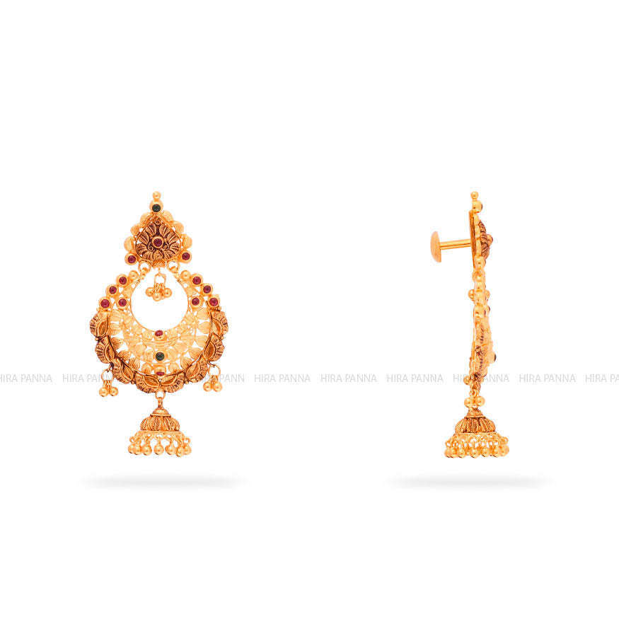 Gold Chandbali Earrings