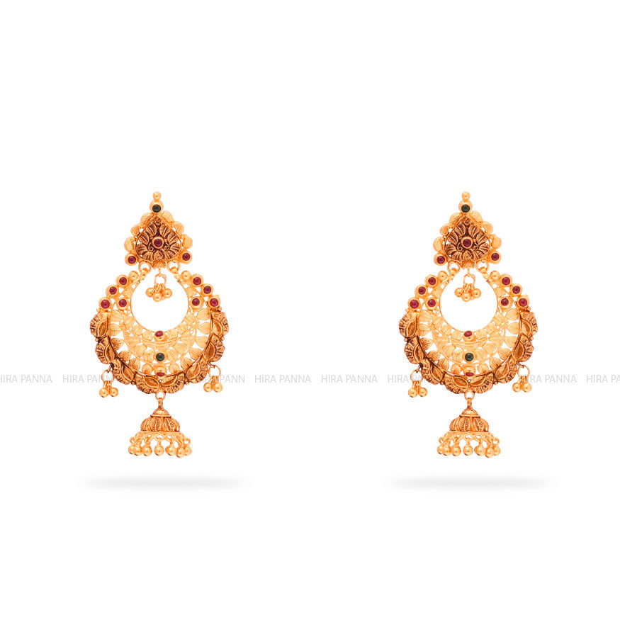 Gold Chandbali Earrings