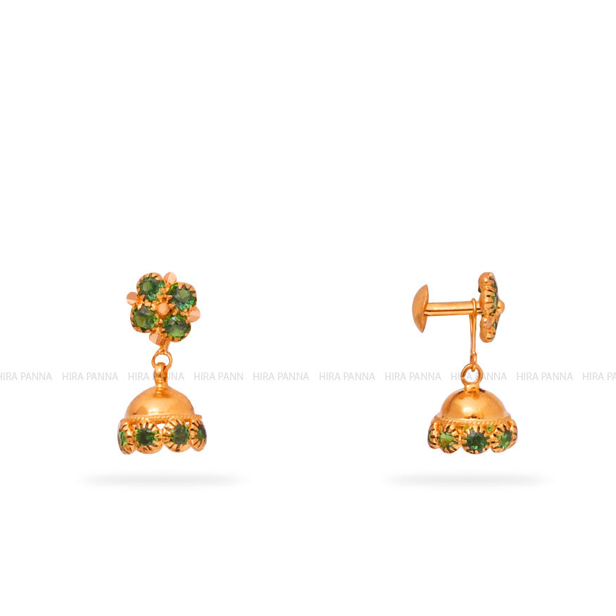 Gold Jhumka Earrings