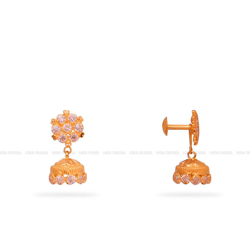 Gold Jhumka Earrings