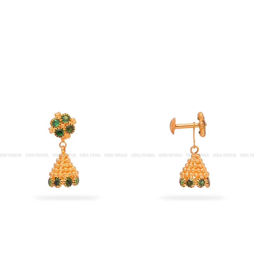 Gold Jhumka Earrings