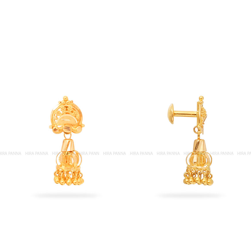 Gold Jhumka Earrings