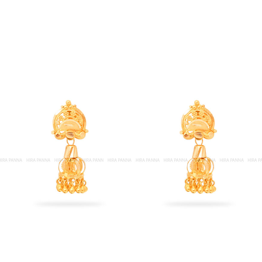 Gold Jhumka Earrings