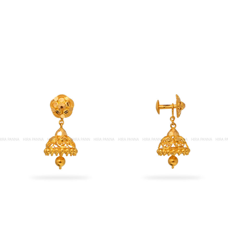 Gold Jhumka Earrings