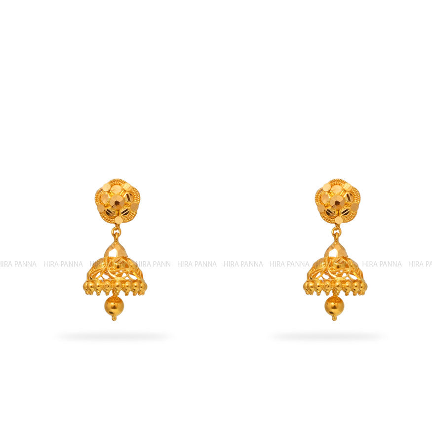 Gold Jhumka Earrings