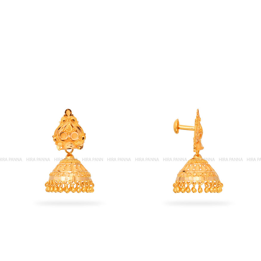 Gold Jhumka Earrings