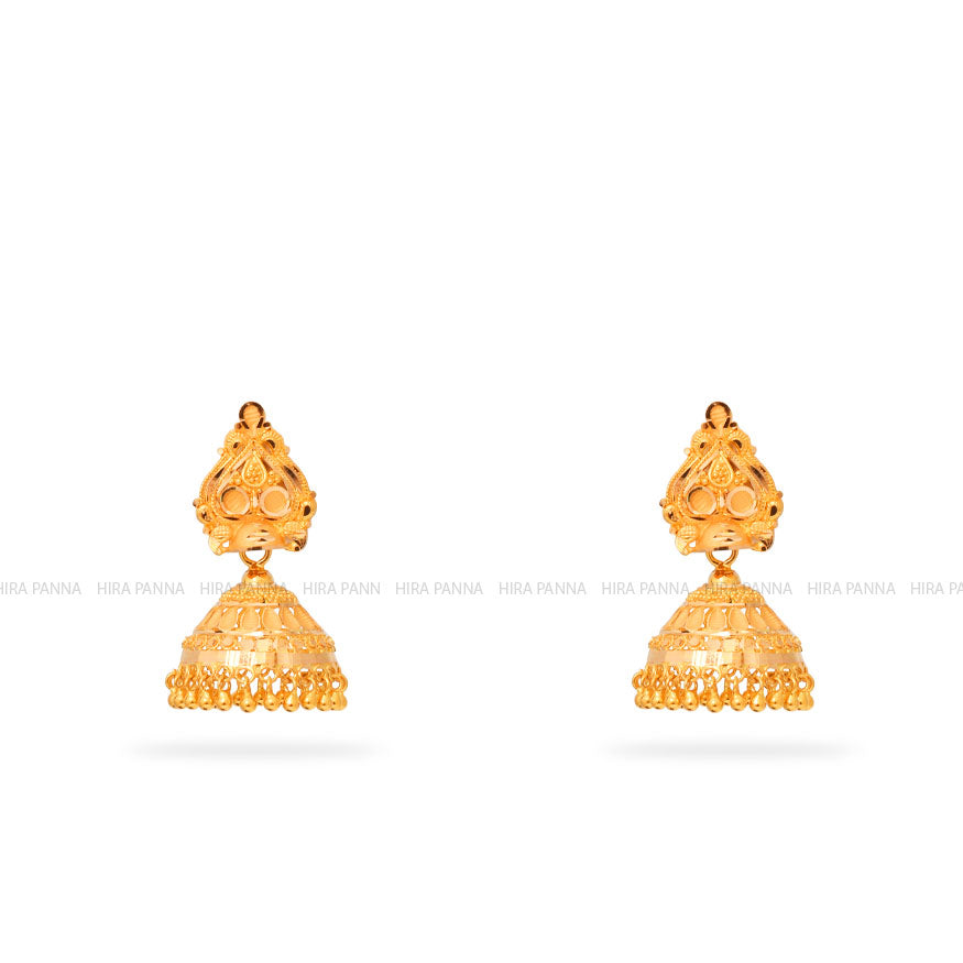 Gold Jhumka Earrings