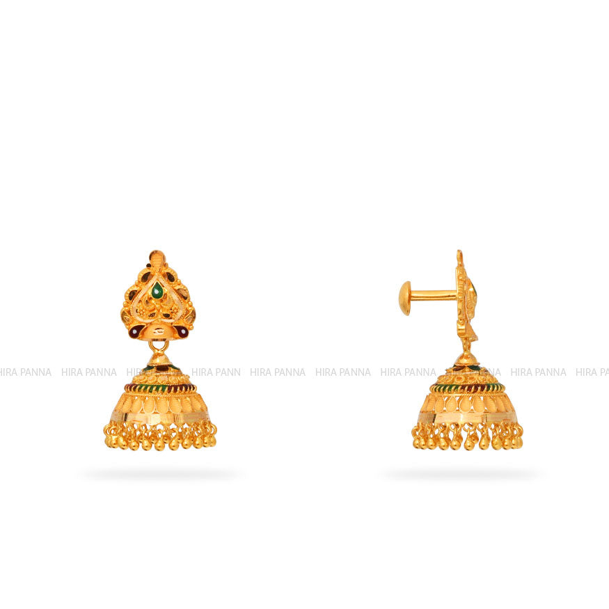 Gold Jhumka Earrings