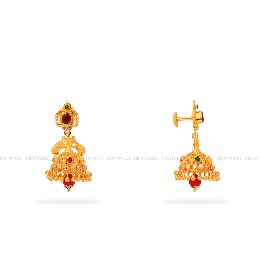 Gold Jhumka Earrings