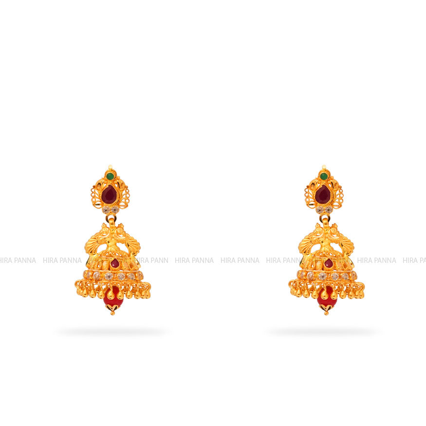 Gold Jhumka Earrings