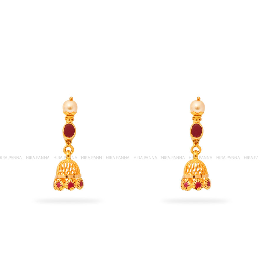 Gold Jhumka Earrings