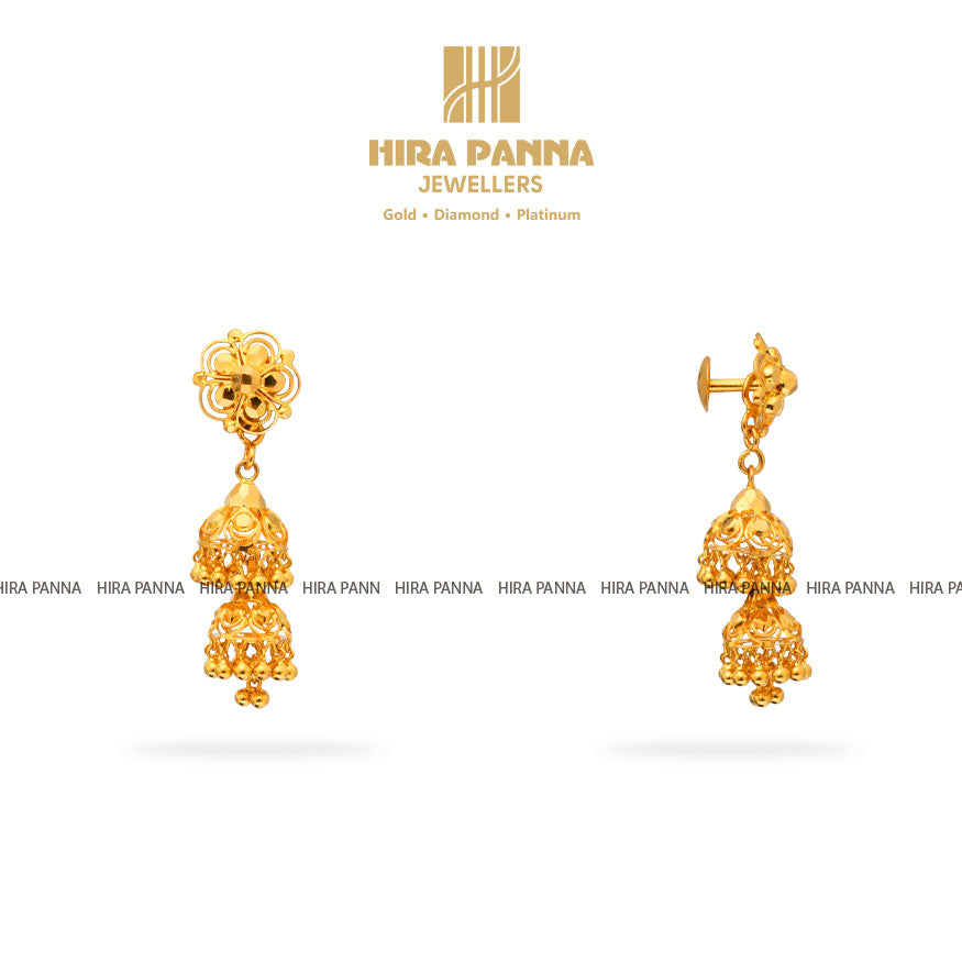 Gold Jhumka Earrings