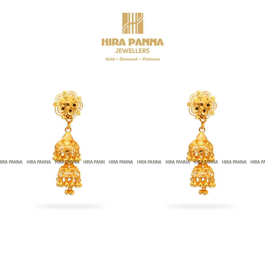 Gold Jhumka Earrings