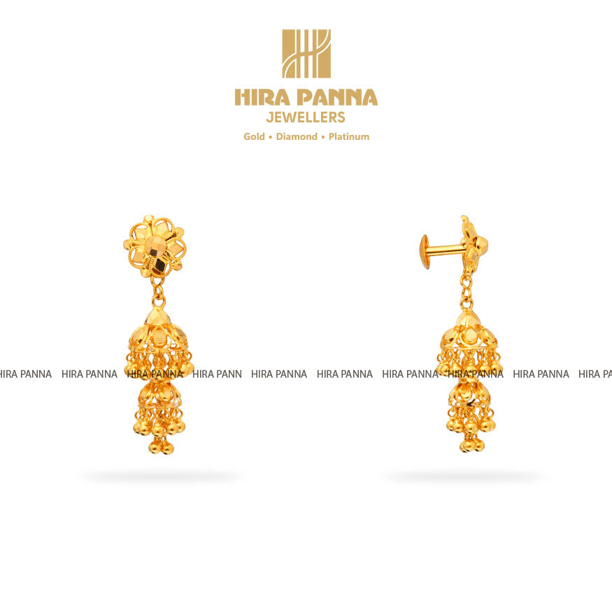 Gold Jhumka Earrings